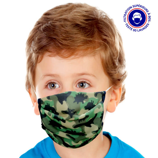 masque enfant lavable camouflage