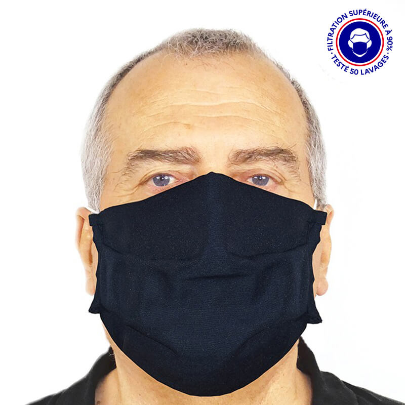 masque adulte UNS1 filtration 93% tissu lavable 50 fois bleu marine lemasquegrandpublic.fr