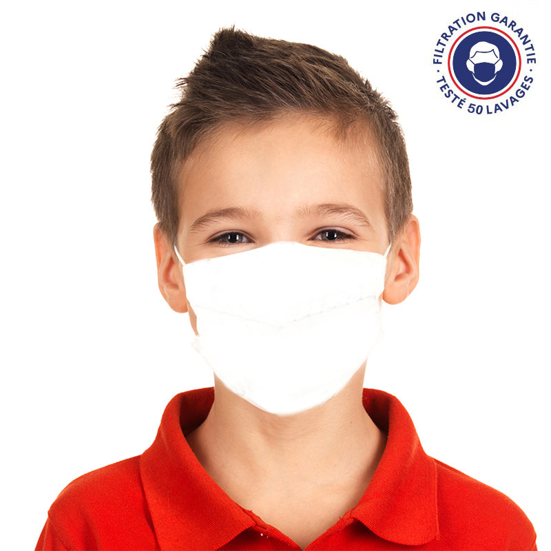 masque enfant en tissu lavable blanc uns1