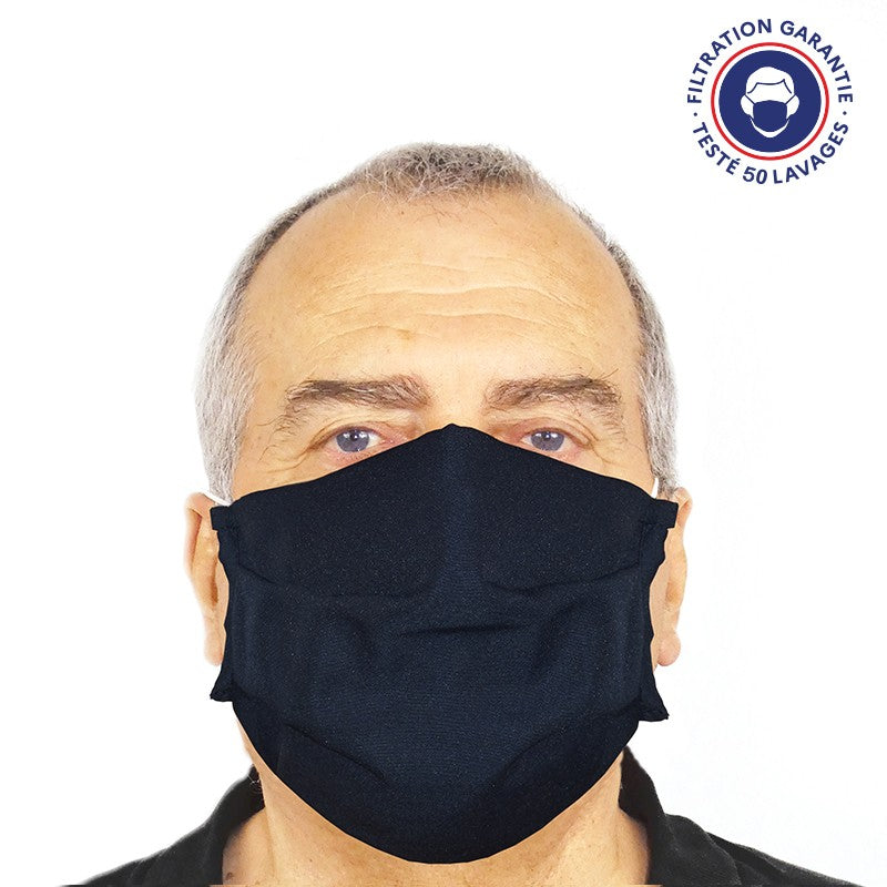 masque lavable afnor - le masque grand public uns1 50 lavages bleu marine