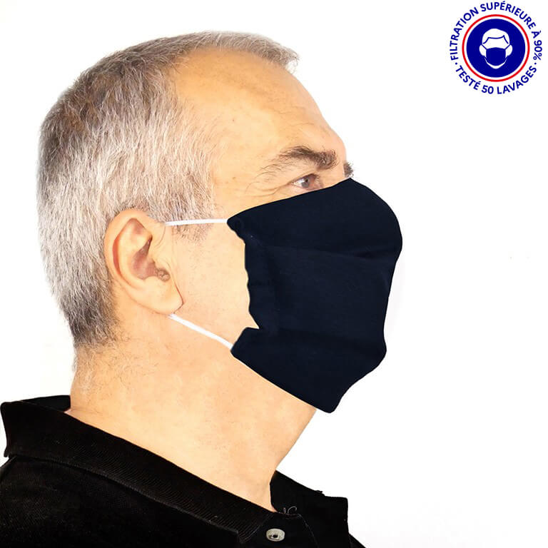 Masques en tissu PP7030 (lot de 10) Taille masque Adulte Couleur Bleu  marine Lot 10