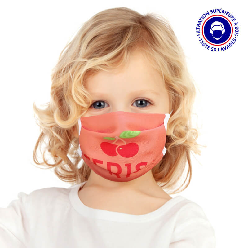 Masque de catégorie 1 Enfant lavable 50 fois UNS1 Cerise